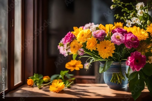 Wallpaper Mural  A radiant spring flower bouquet placed elegantly within a home interior. Torontodigital.ca