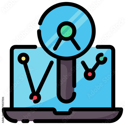 data analytics filled outline vector icon