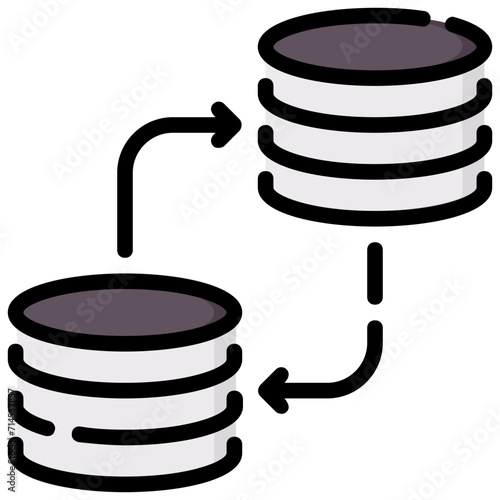 database exchange filled outline vector icon