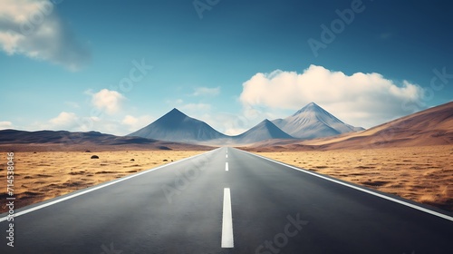  Journey Ahead Visualizing an Empty Straight Road, Symbolizing the Starting Point, and Embracing the Concept of Goal and Aim..