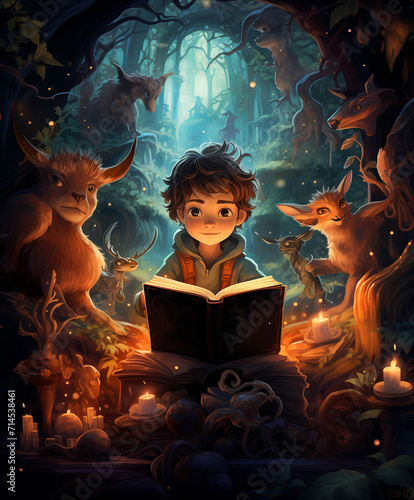 wizard with magic book