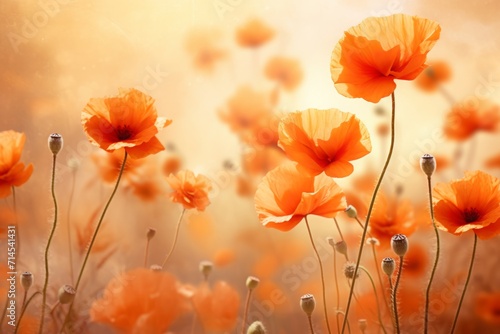 poppies, floral background. summer red flowers. nature. fragile, brittle flowers.