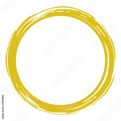 Zen Circle Icon Symbol on the Gold Color. Zen Illustration for Logo, Art Frame, Art Illustration, Website or Graphic Design Element. Format PNG 