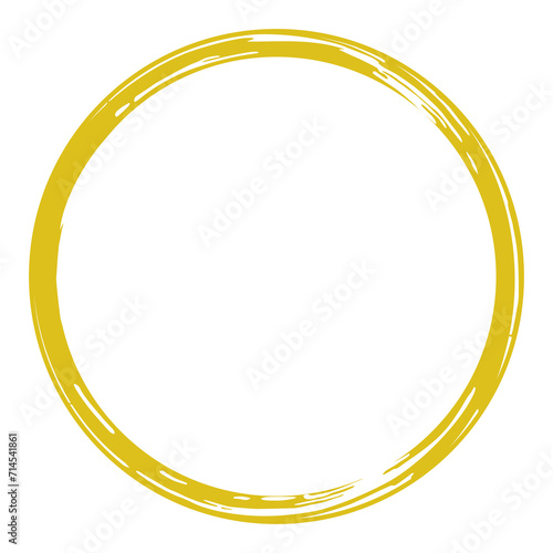 Zen Circle Icon Symbol on the Gold Color. Zen Illustration for Logo, Art Frame, Art Illustration, Website or Graphic Design Element. Format PNG 
