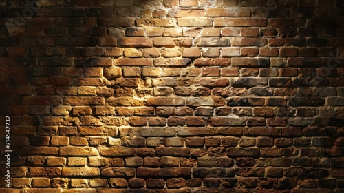 Old brick wall texture background with spotlight, ready foe banner.