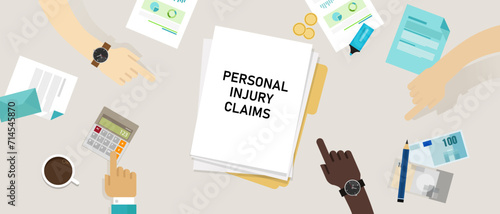Personal injury claims insurance paperwork document claim for injured