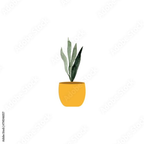 pot with yellow and flowers pot