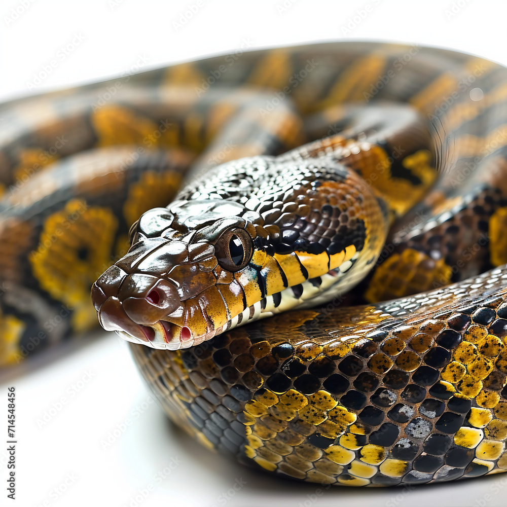 Obraz premium close up of a snake on white
