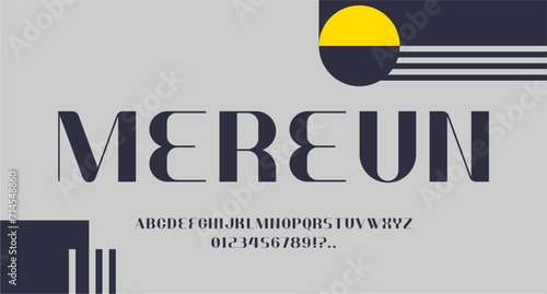 MEREUN FONT VECTOR DISPLAY UPPERCASE ELEGANCE FUTURISTIC LUXURY EDITABLE
