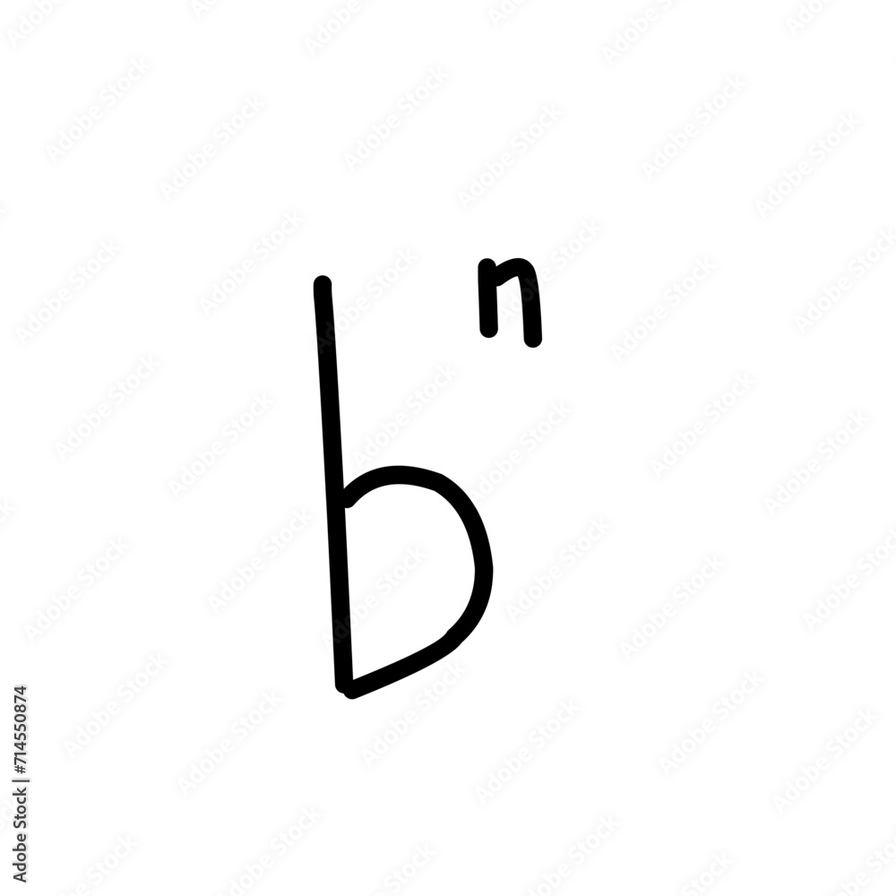 Hand Drawn Exponent Symbol Doodle Hand Drawn Exponent Symbol Doodle