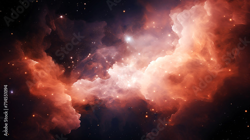 Stars, Star birth, outer space purple nebula clouds, ai-generated