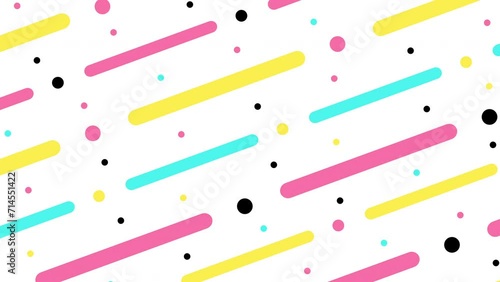 白バックのカラフルなメンフィスデザイン背景,menphis design,pop,brightwhite,line,dot,colorful