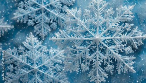 Frozen Elegance: A Close Look at Light Blue Snowflake Details" © Sadaqat