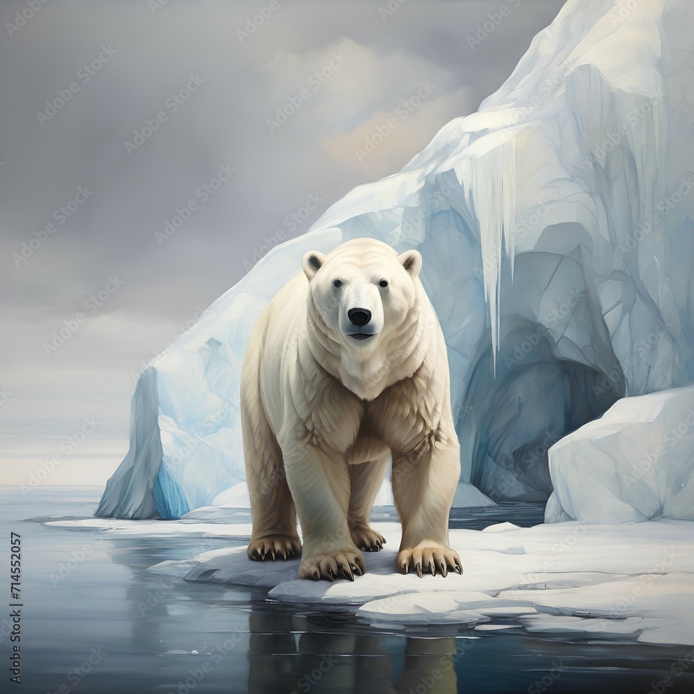 Obraz premium polar bear on ice
