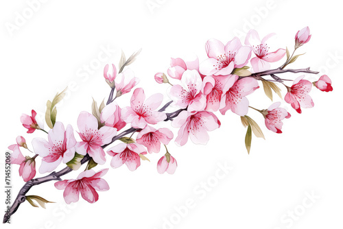 Blooming apple tree on white background  valentines day concept