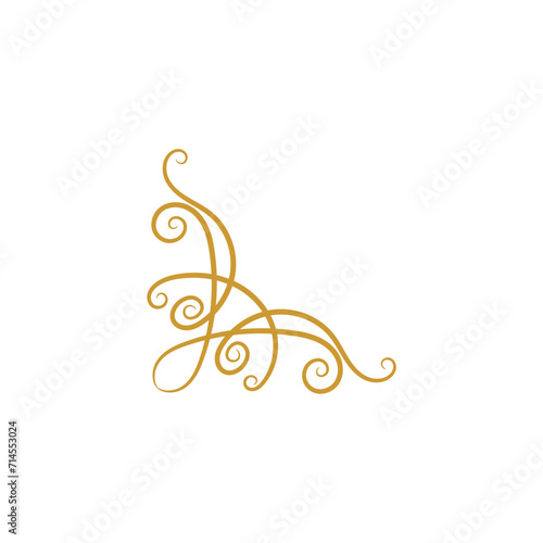 corner ornament in gold color ornament