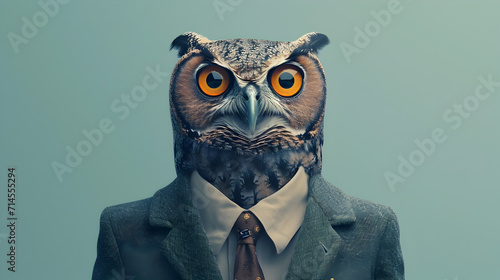 Elegant Owl in a Stylish Suit © vanilnilnilla
