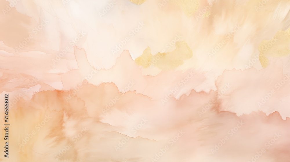 Obraz premium Warm Watercolor Cloudscape Wash Background