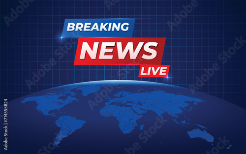 Breaking News with Dark Blue Earth Background