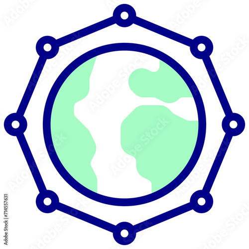 big data web filled outline vector icon photo