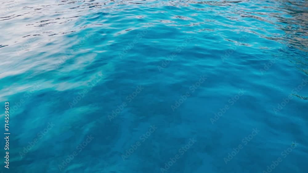 Blue ocean water waves surface, beautiful background with copy space. Crystal clear sea water of Lakshadweep island in India. Ocean surface view, sea water texture. Natural clear blue water. Blue ocean water waves surface, beautiful background with copy space. Crystal clear sea water of Lakshadweep island in India. Ocean surface view, sea water texture. Natural clear blue water.
