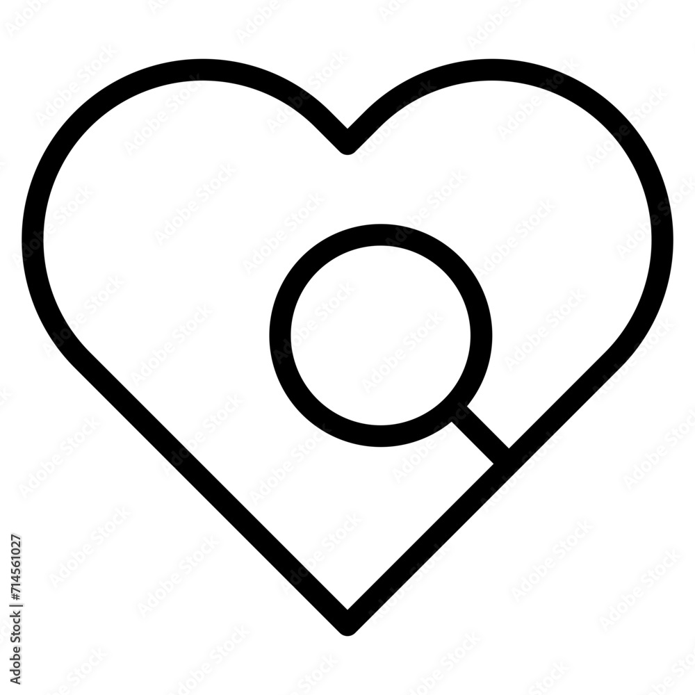 Heart line icon, concept of love isolated on white