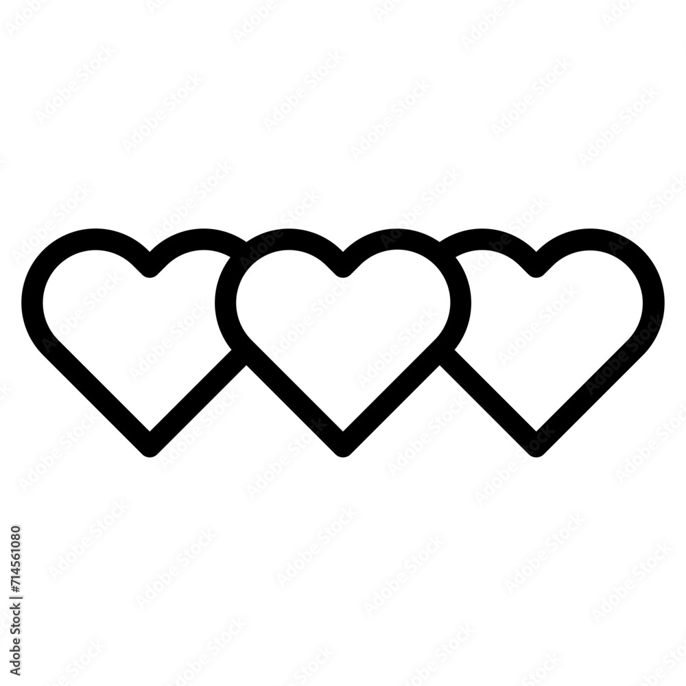 Heart line icon, concept of love isolated on white Heart line icon, concept of love isolated on white