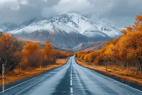 Road in the mountains of Iceland. The concept of active and photo tourism