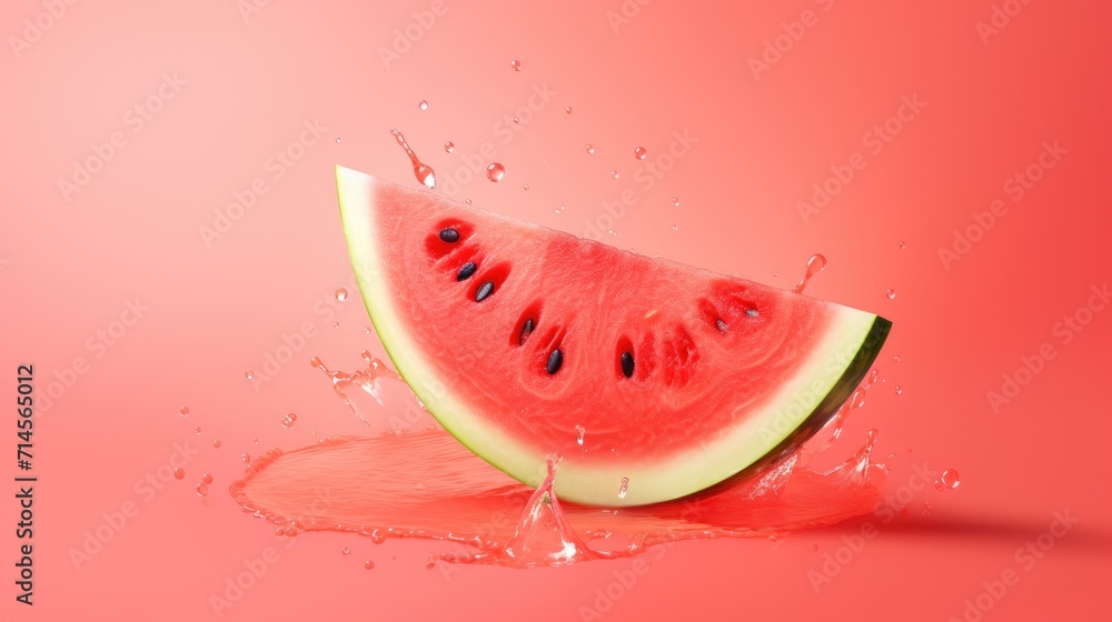 Watermelon with water splash.