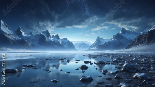 Moonlit Glacial Serenity