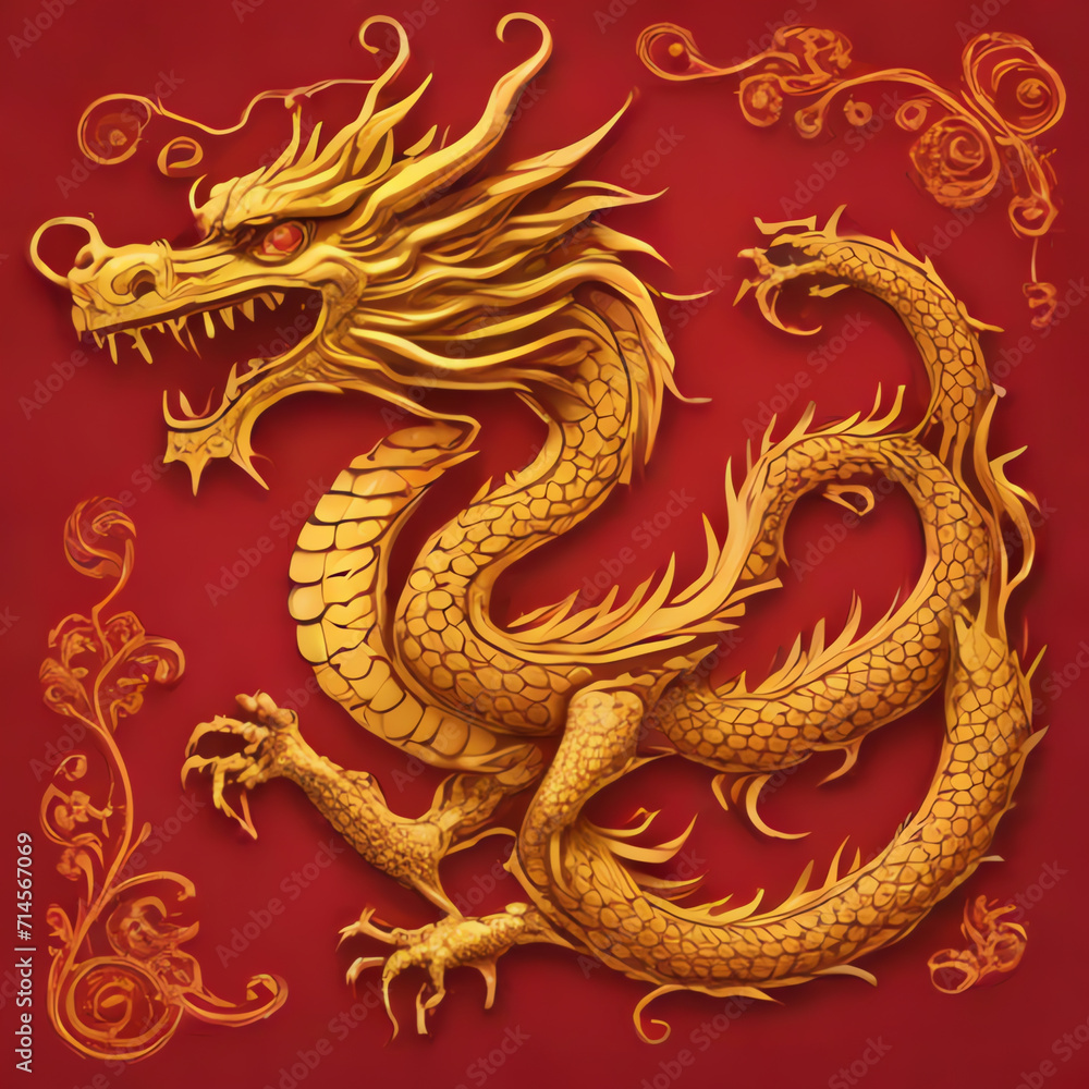 Fototapeta premium chinese style dragon, Chinese new year, year of dragon 
