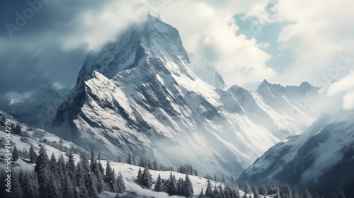 beautiful snowy mountains