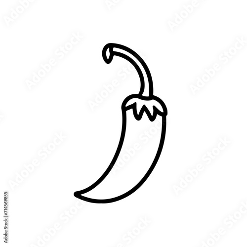 Minimalistic Black Line Chili Pepper Icon