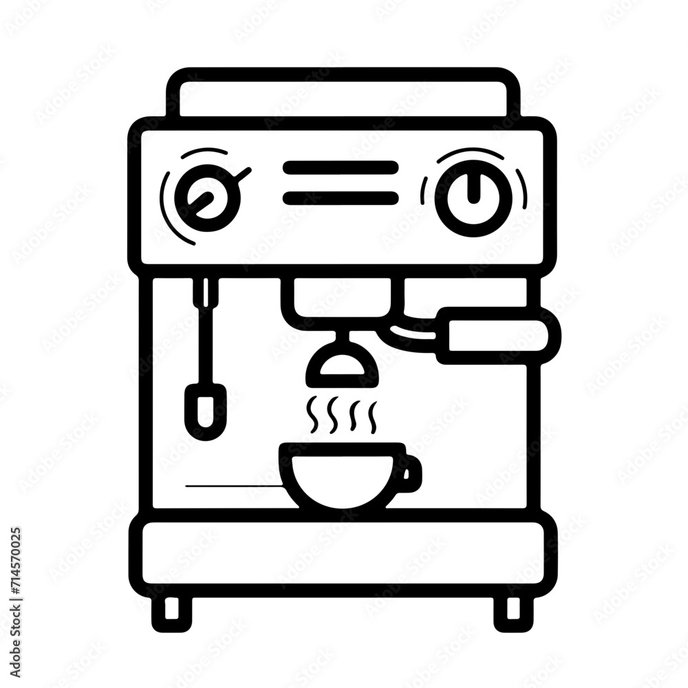 Minimalistic Black Line Coffee Machine Icon Minimalistic Black Line Coffee Machine Icon