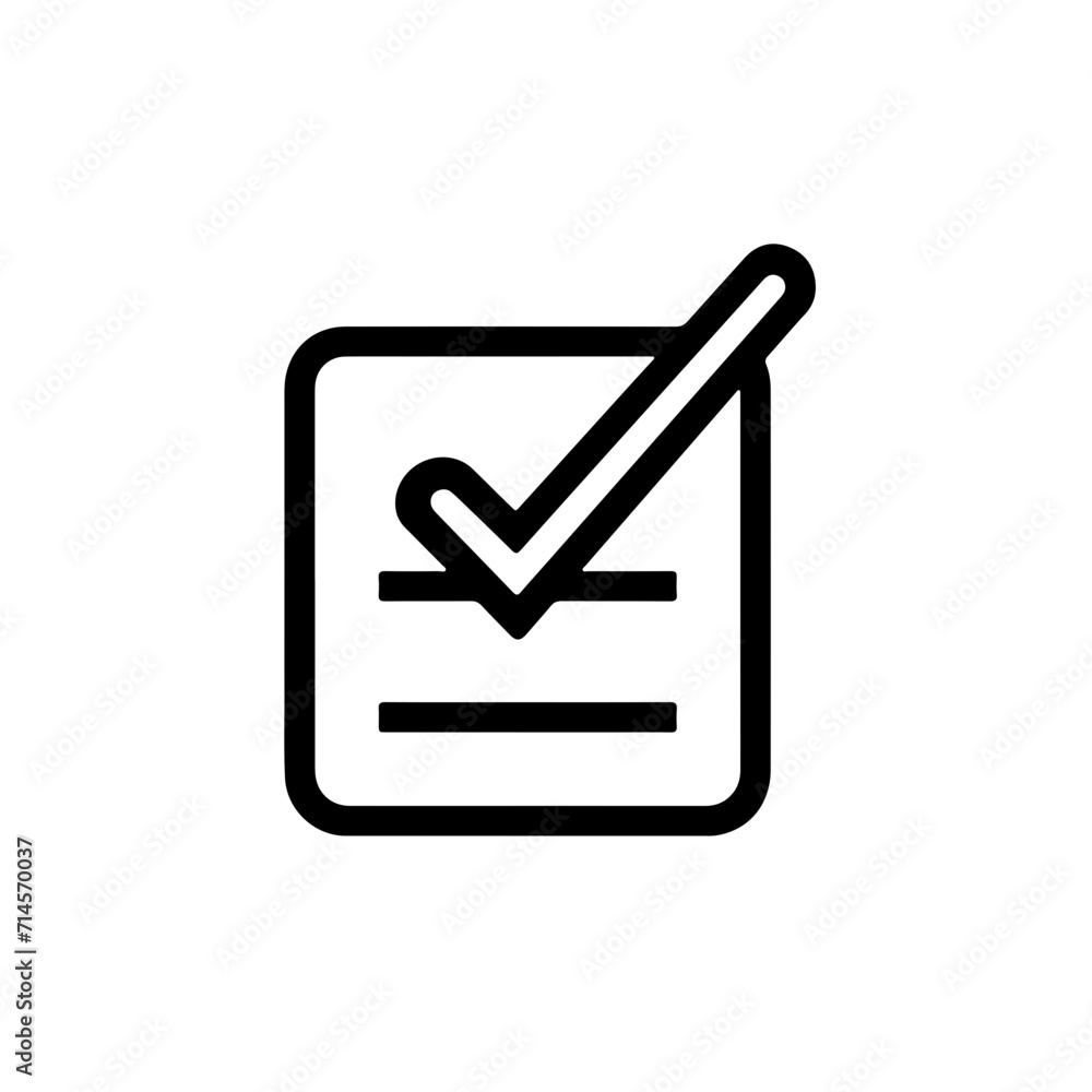 Simple Minimalistic Black Line Checklist Icon Simple Minimalistic Black Line Checklist Icon