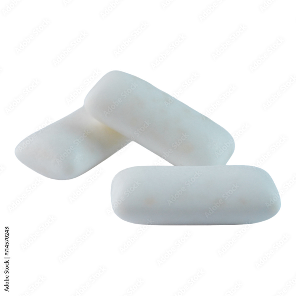 Chewing gum pads isolated transparent