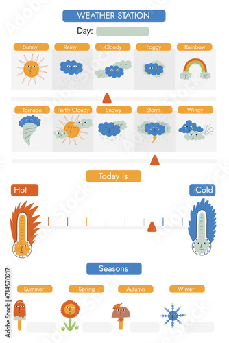 Weather Forecast Station Hand Drawn Illustration