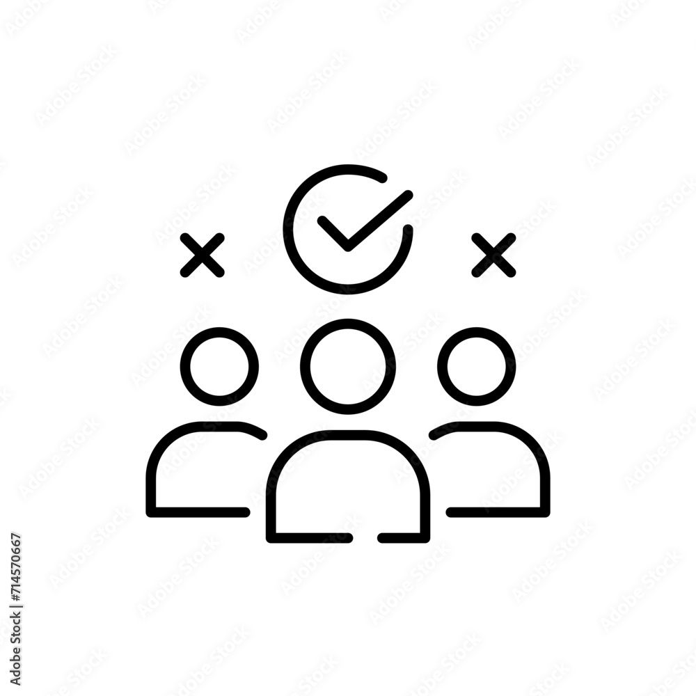 Choosing the right candidate to hire. Filling in vacancy through recruitment agency. Pixel perfect, editable stroke icon Choosing the right candidate to hire. Filling in vacancy through recruitment agency. Pixel perfect, editable stroke icon
