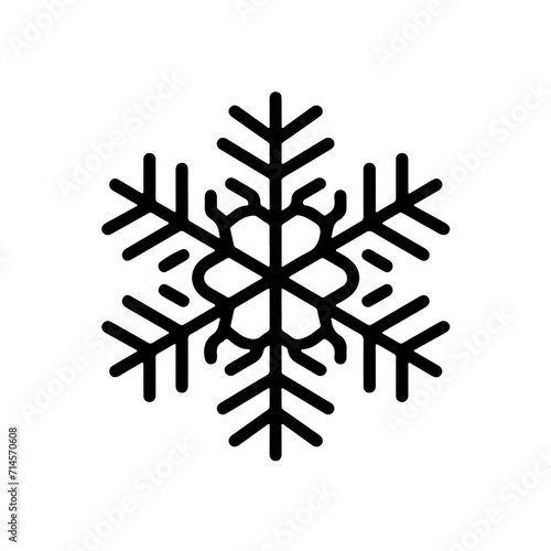Minimalistic Black Line Snowflake