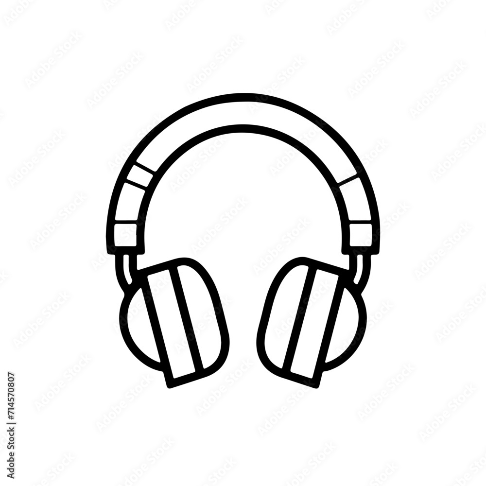 Minimalistic Black Line Noise-Cancelling Headphones Minimalistic Black Line Noise-Cancelling Headphones