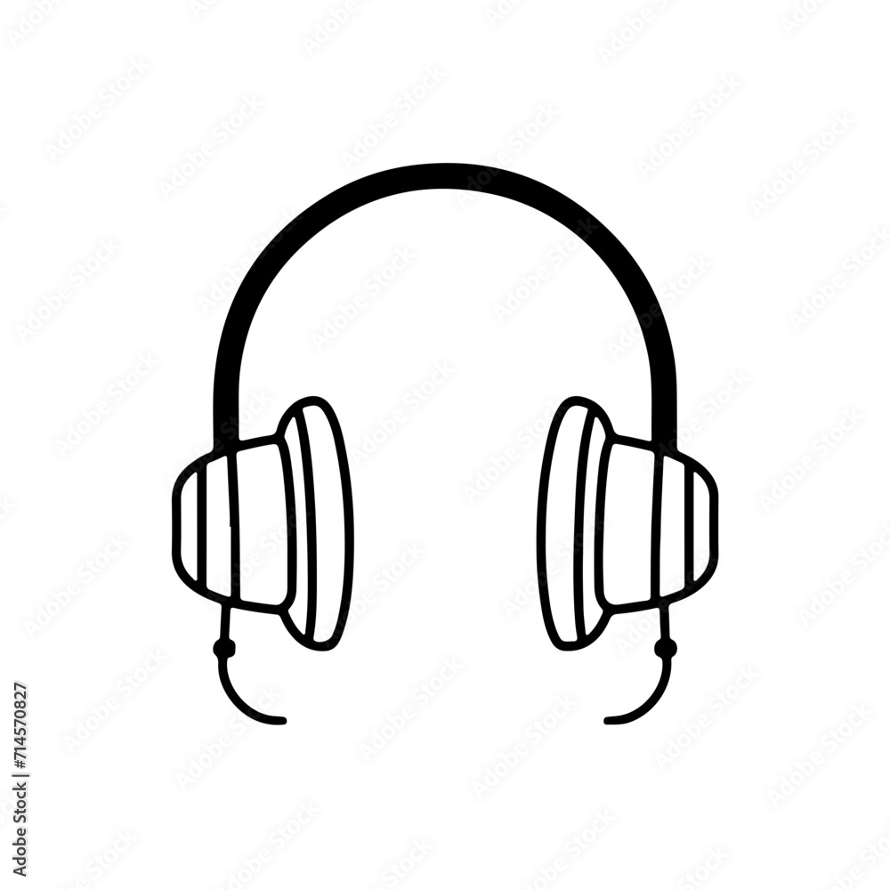 Minimalistic Black Line Noise-Cancelling Headphones Minimalistic Black Line Noise-Cancelling Headphones