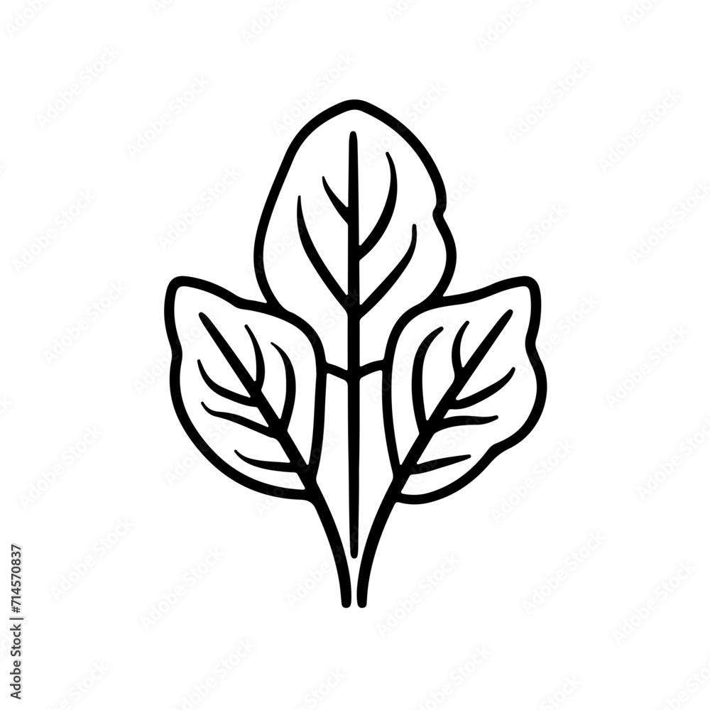 Obraz premium Minimalistic Spinach Icon