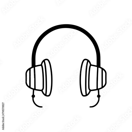 Minimalistic Black Line Noise-Cancelling Headphones