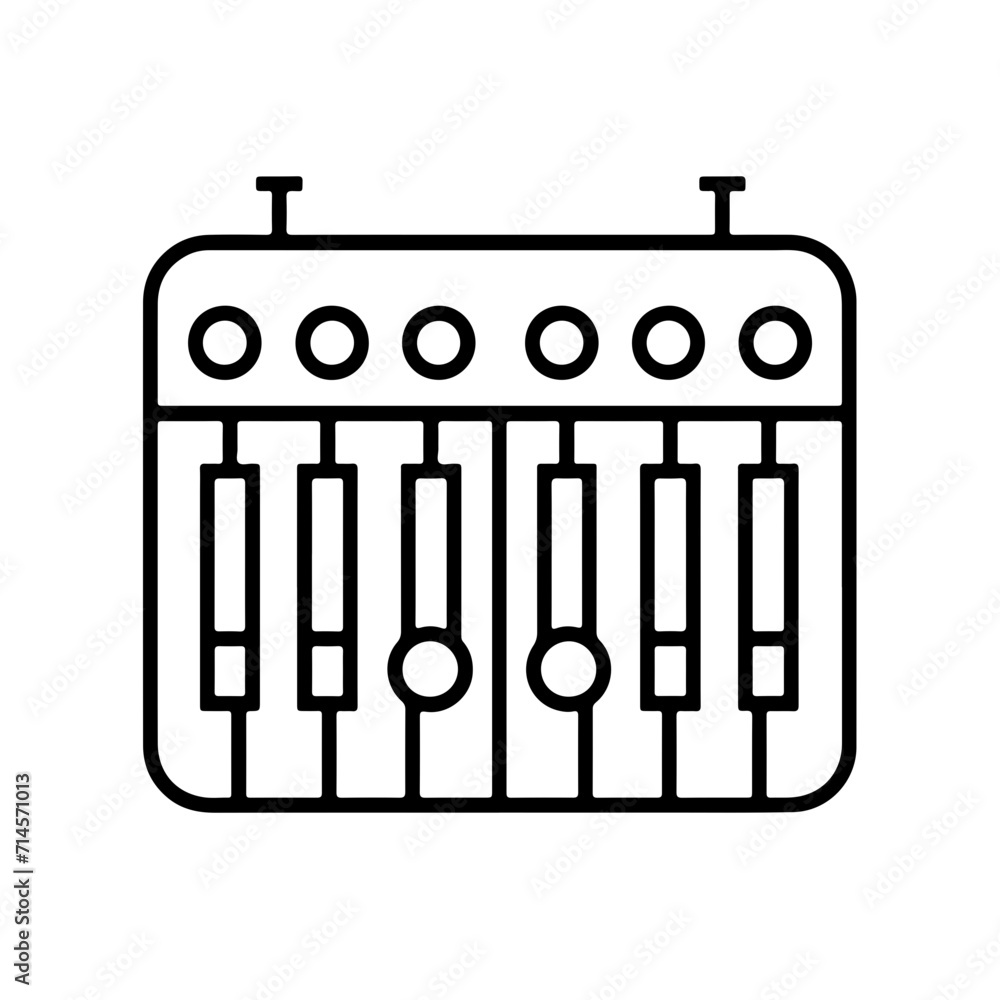 Minimalistic Black Line Synthesizer Keyboard Minimalistic Black Line Synthesizer Keyboard