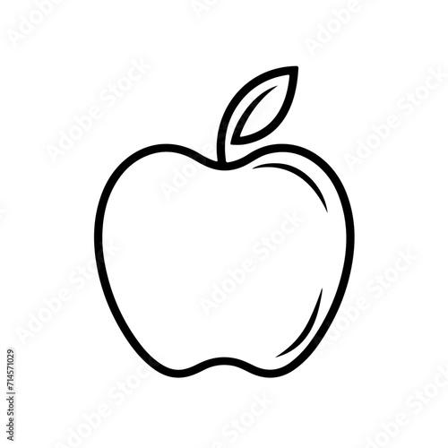 Black Line Apple Icon