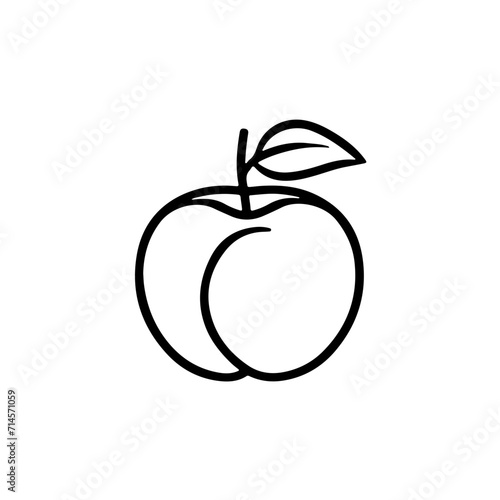 Minimalistic Black Line Apricot Icon photo