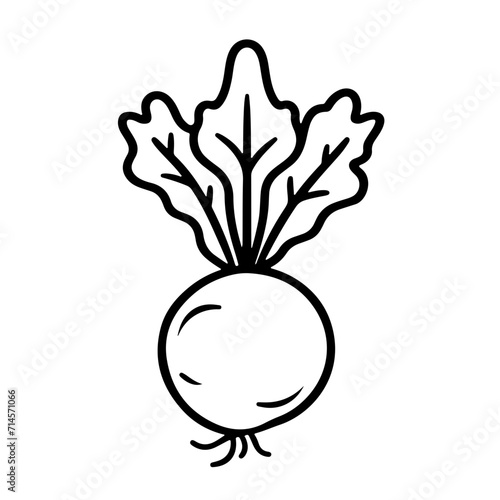 Minimalistic Black Line Radish Icon