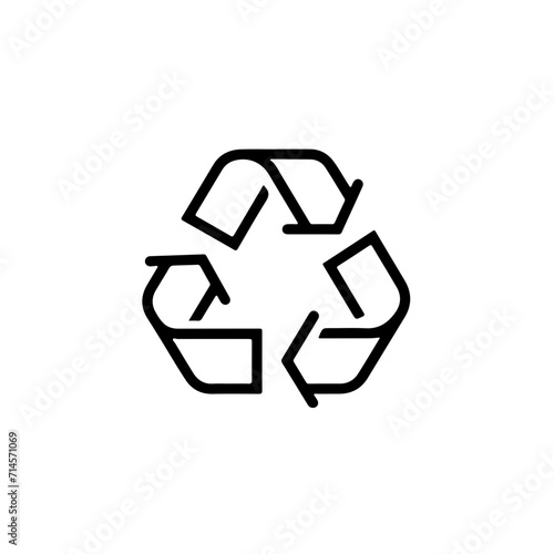 Minimalistic Black Line Recycle Symbol