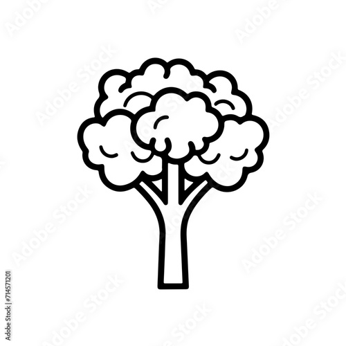 Minimalistic Black Line Broccoli Icon