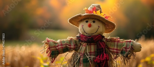 Traditional autumn scarecrow.